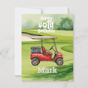 Golf 40. Geburtstag Golfer Jahre des Wahnsinns Mitteilungskarte