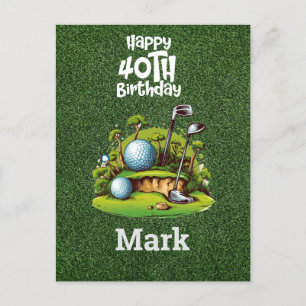 Golf 40. Geburtstag  Golfer Jahre des Wahnsinns Postkarte