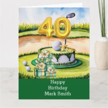 Golf 40. Geburtstag mit Cake on Course for Golfer