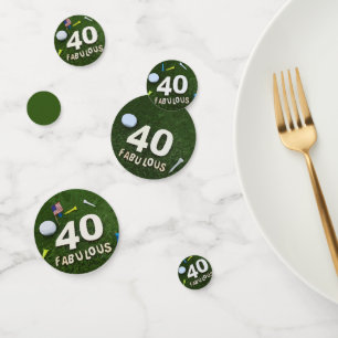 Golf 40. Geburtstag mit der Nummer 40 und Golfball Konfetti