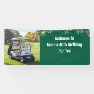 Golf 40. Geburtstag mit Kuchen auf dem Golfplatz f Banner