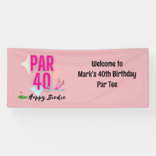 Golf 40. Geburtstag mit Kuchen auf dem Golfplatz f Banner