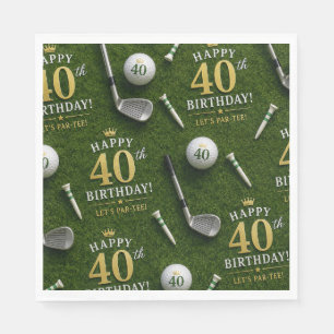 Golf 40. Geburtstagsjubiläum auf grün Serviette