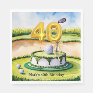 Golf 40. Geburtstagskuchen für Golfer Party Serviette