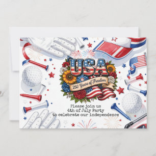 Golf 4. Juli 250 Jahre Unabhängigkeit Postkarte