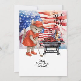 Golf 4 Juli Cat Einladungskarte Save the Date Einladung