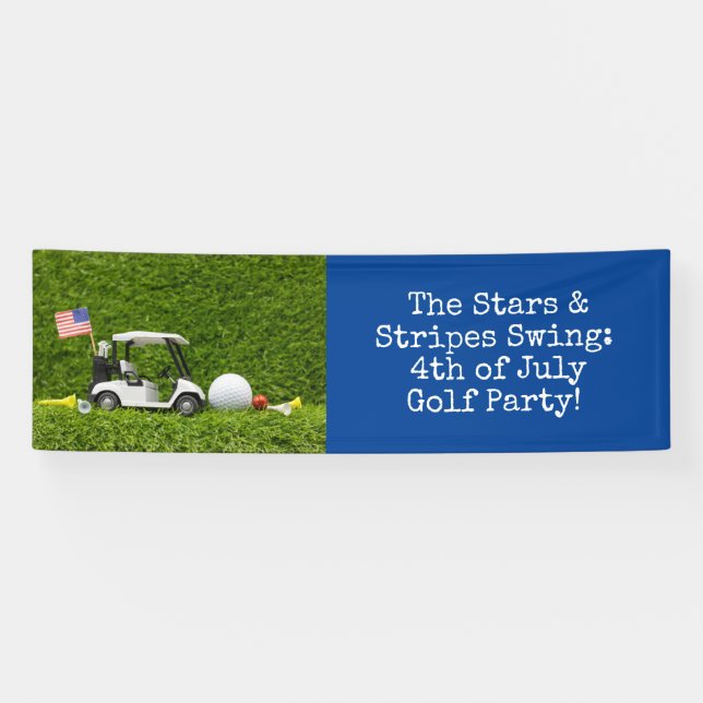 Golf 4. Juli Unabhängigkeitstag Golfer Party Banner (Horizontal)