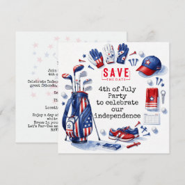 GOLF 4. Juli Unabhängigkeitstag Golfer-Party Save The Date
