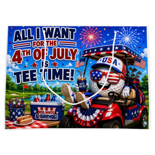 Golf 4. Juli Unabhängigkeitstag  Große Geschenktüte (Vorderseite)