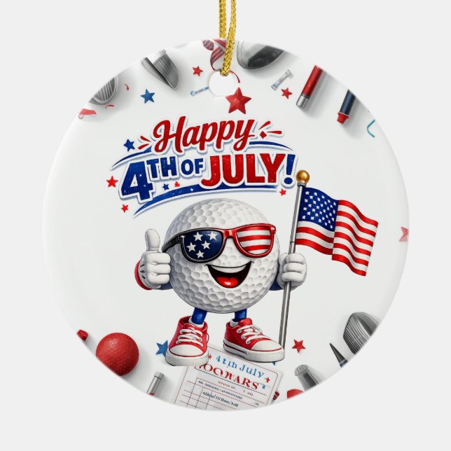 Golf 4. Juli Unabhängigkeitstag  Keramik Ornament (Vorne)
