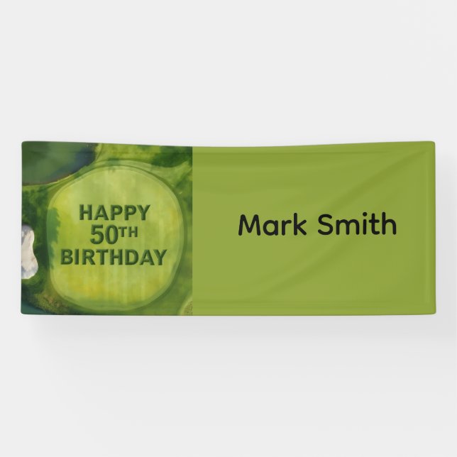 Golf 50. Geburtstag auf dem Golfplatz Banner (Horizontal)