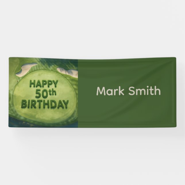 Golf  50. Geburtstag auf dem Golfplatz Banner (Horizontal)