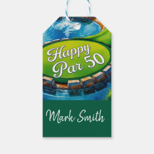 Golf 50. Geburtstag auf Golfplatz Geschenkanhänger