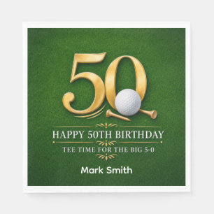 Golf 50. Geburtstag auf grün Serviette