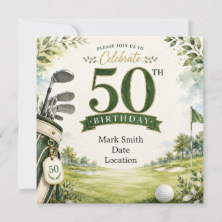 Golf 50. Geburtstag Einladung