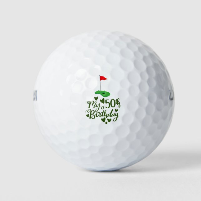 Golf 50. Geburtstag für Golfer Golfball (Vorderseite)