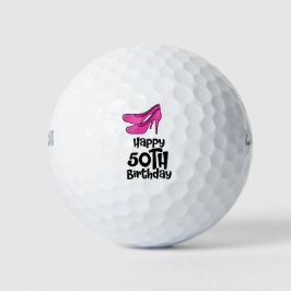 Golf 50. Geburtstag für Golfer in Rosa High Heel Golfball