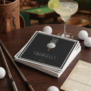 Golf 50. Geburtstag Golfer Meilenstein Elegante Pa Serviette