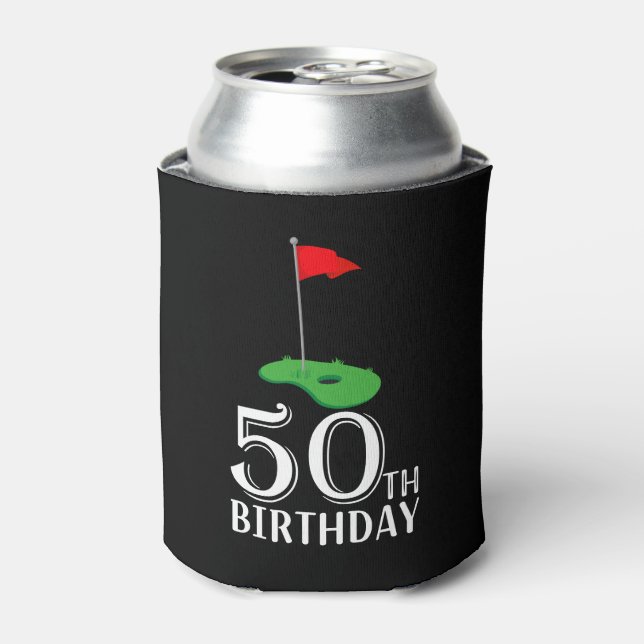 Golf 50. Geburtstag mit Golf Flag Dosenkühler (Kanne Vorderseite)