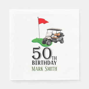 Golf 50. Geburtstag mit Golf Flag Serviette