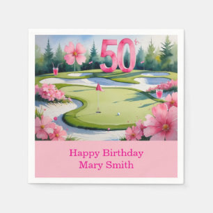 Golf 50. Geburtstag mit Nummer für Golfer Serviette