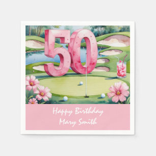 Golf 50. Geburtstag mit Nummer für Golfer Serviette