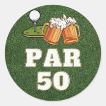 Golf 50. Geburtstag Par 50 auf Grün mit Bier