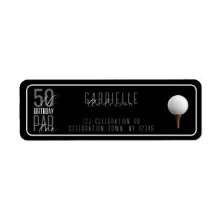 Golf 50. Geburtstag Schwarze elegante Par-Tee-Adre