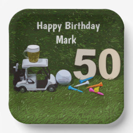 Golf 50. Geburtstag zum Golfer Pappteller