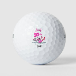 Golf 50. Geburtstagsfrau Golfer pink Themenparty Golfball