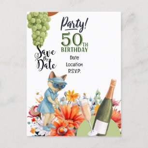 Golf 50. Geburtstagsparty Save the Date Postkarte