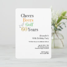 Golf 60. Geburtstag Cheers Biere Minimal
