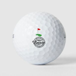 Golf 60. Geburtstag mit Golf Flag 1964 Golfball