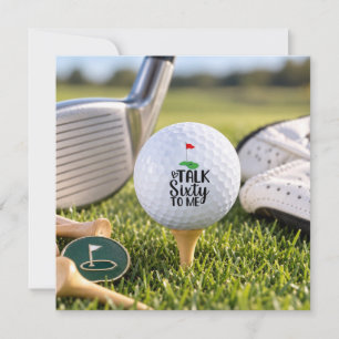 Golf 60. Geburtstag mit Golfball auf Tee Einladung