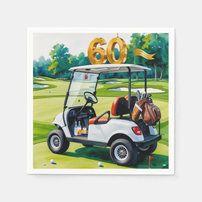Golf 60. Geburtstag Par tee Golfer Party Serviette (Vorderseite)