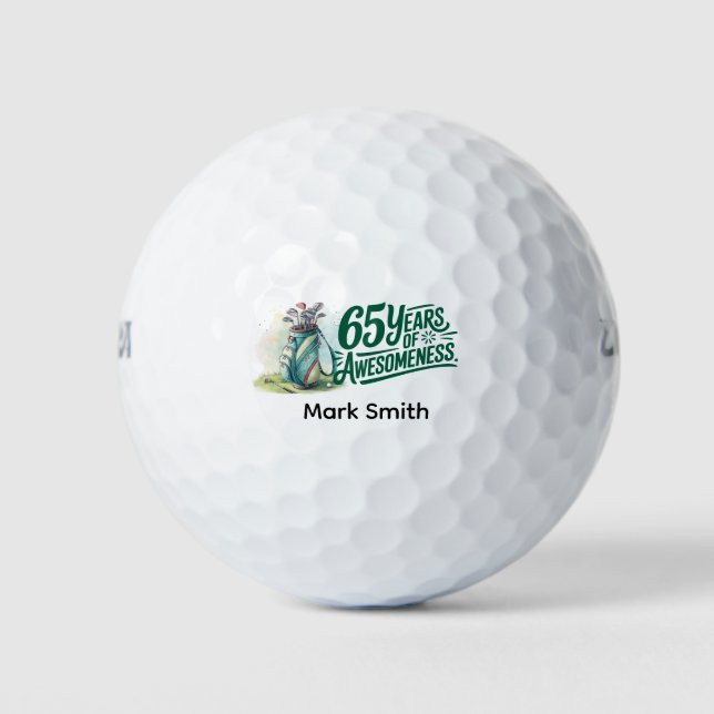 Golf 65. Geburtstag für Golfer  Golfball (Vorderseite)