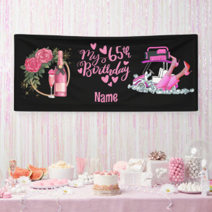 Golf 65. Geburtstag in Pink Thema für Golfer Banner