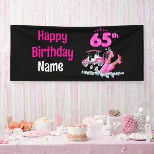 Golf 65. Geburtstag in Pink Thema für Golfer Banner