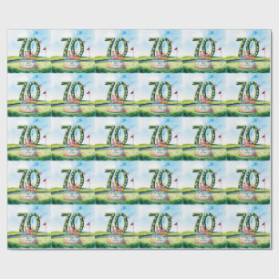 Golf 70. Geburtstag für Golfer Geschenkpapier