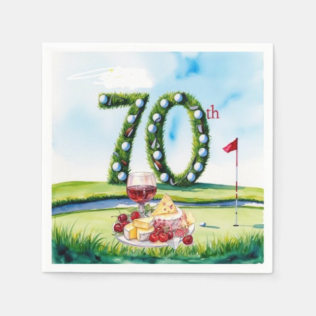 Golf 70. Geburtstag für Golfer  Serviette (Vorderseite)