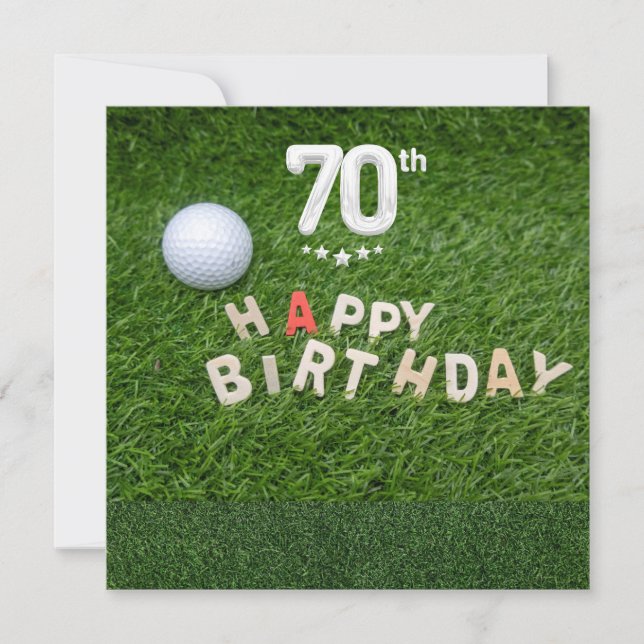 Golf 70. Geburtstag mit Golfball für Golfer Karte (Vorderseite)