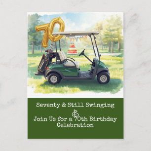 Golf 70. Geburtstag Par Tee Golfer Party Einladung Postkarte
