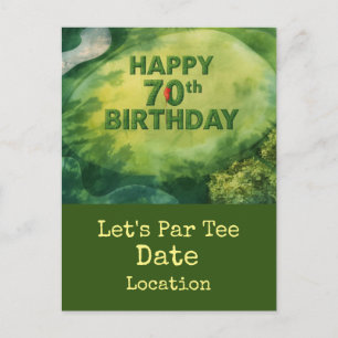 Golf 70. Golf-Geburtstag Par-Tee-Party Einladung Postkarte