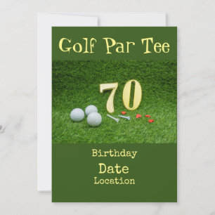 Golf 70. Golfplatz Geburtstag Par T-Shirt Party Ei Einladung