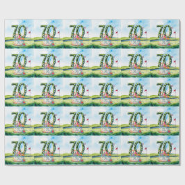 Golf 70th Birthday for golfer  Geschenkpapier