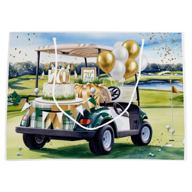 Golf 70th Birthday for golfer  Große Geschenktüte (Vorderseite)