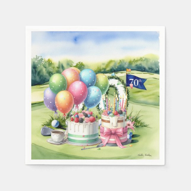 Golf 70th Birthday for golfer  Serviette (Vorderseite)