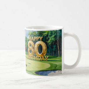 Golf 80. Geburtstag auf Golfplatz Kaffeetasse