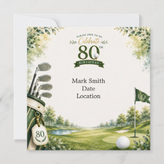 Golf 80. Geburtstag Einladung