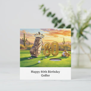 Golf 80. Geburtstag mit Golfball für Golfer Karte